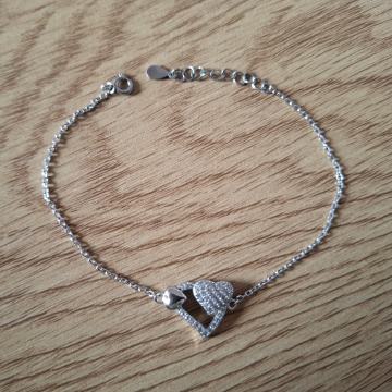 Narukvica srebrna srce, Sterling srebro S925