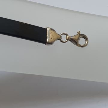 NARUKVICA SREBRO KAUČUK ITALY 925