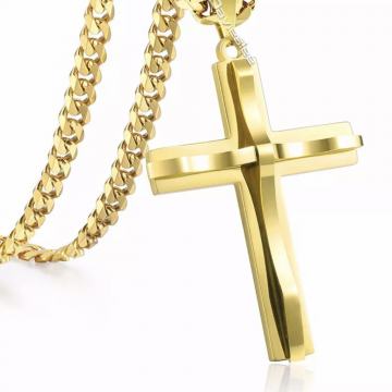 Lančić sa križičem (zlatna boja )