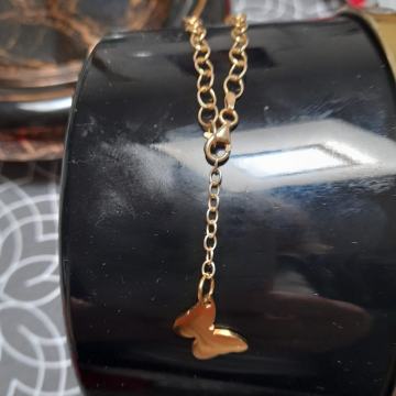 Srebrna narukvica sa 14 kar.pozlatom