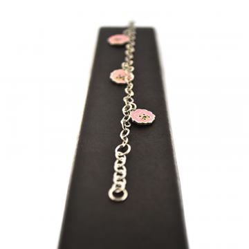 SREBRNA NARUKVICA SA ROZIM LAVIĆIMA 4,71g .925, R1, RATE, POVOLJNO!