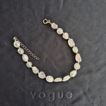 Srebrna narukvica s ružičastim kvarcom