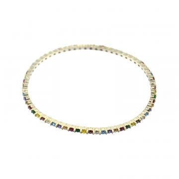 SREBRNA NARUKVICA SA ŠARENIM CIRKONIMA 8,68g .925, R1, RATE, POVOLJNO!