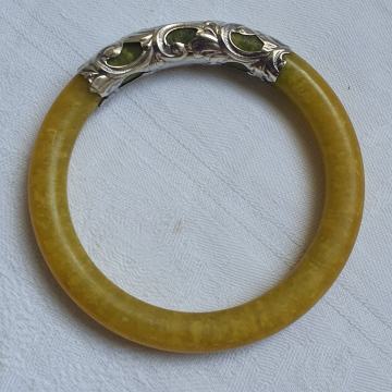 Srebrna narukvica i žad sterling silver 925