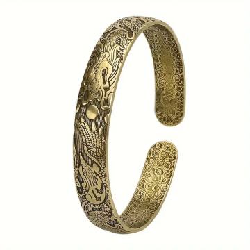 Vintage narukvica s otvorenom manžetom Zmaj i Feniks