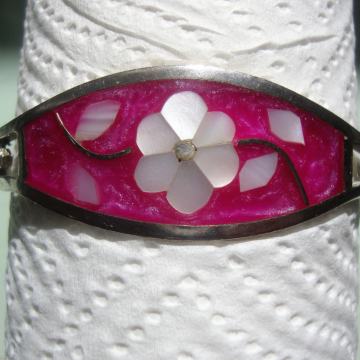 Vintage narukvica sedef ručni rad 1970