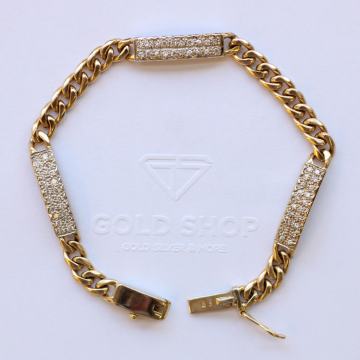 ZLATNA DIJAMANTNA NARUKVICA 14K (585) 18,44 grama NOVO • GOLD SHOP •