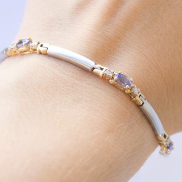 ZLATNA LUX DIJAMANTNA NARUKVICA 14K (585) 10,22g NOVO • GOLD SHOP •