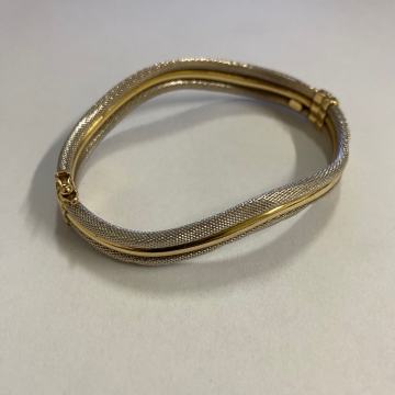 Zlatna narukvica 14 karatno zlato (585) kombinacija bijelo i žuto zlat
