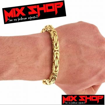 Zlatna narukvica 585 KRALJEVSKI VEZ 108 grama (24cm x 1cm) 14K *NOVOO*