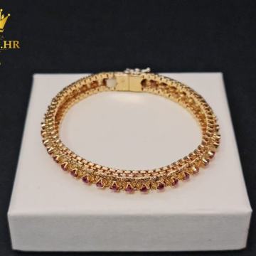 ZLATNA NARUKVICA S RUBINIMA 27,05G 18K / R1, RATE !