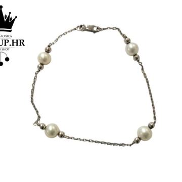 ZLATNA NARUKVICA S BISERIMA 14K 3,66G / R1, RATE!