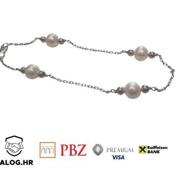 ZLATNA NARUKVICA SA BISERIMA 14K 3,74G ***DO 24 RATE*** R1!