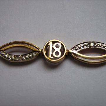 Zlatna narukvica sa brojem 18 - zlato 375 ili 9 karatno zlato
