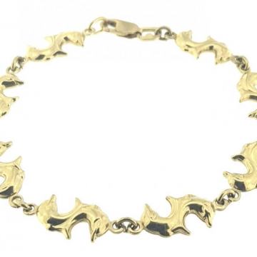 ZLATNA NARUKVICA DELFINI 14K (585) 6,19 grama NOVO • GOLD SHOP •