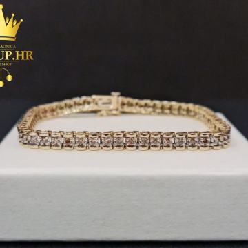ZLATNA NARUKVICA S DIJAMANTIMA 1,18ct / R1, RATE !