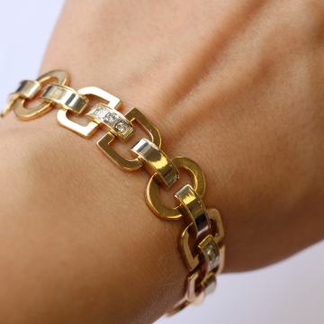 ZLATNA NARUKVICA S DIJAMANTIMA 18K (750) 27,50g NOVO • GOLD SHOP •