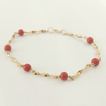 ZLATNA NARUKVICA SA KORALJIMA 14K 2,8G ***DO 24 RATE*** R1