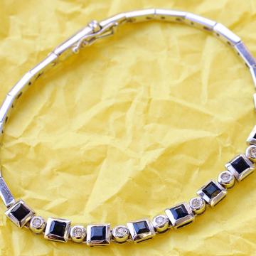 ZLATNA NARUKVICA, SAFIRI I DIJAMANTI 18K (750) 9,96g NOVO • GOLD SHOP