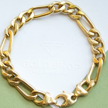 ZLATNA ŠUPLJA NARUKVICA FIGARO VEZ 18K (750) 19,72g NOVO • GOLD SHOP •