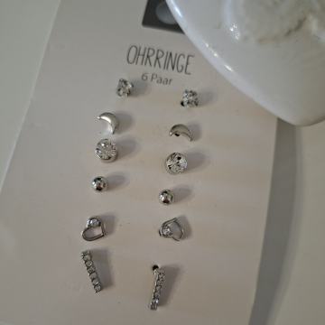 6 pari NAUŠNICE BOJA SREBRA  - NOVO - sve za 15 eur