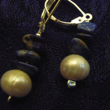 925 SREBRO LAPIS LAZULI sa BISEROM NAUŠNICE