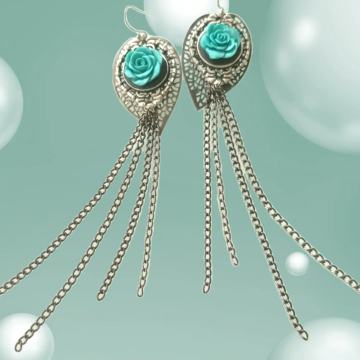 Art naušnice s tiriznim ružicama