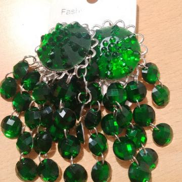 Bogate svečane zelene naušnice