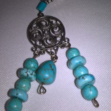 BOGATE TIRKIZNE NAUŠNICE-ASIMETRIČNE-ATRAKTIVNE