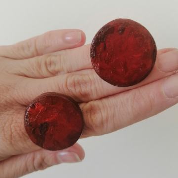 Bordo naušnice - unikat /ručni rad