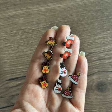 Božićne naušnice 5 para / sob / snjegović / zvončići / čarapa / kapa