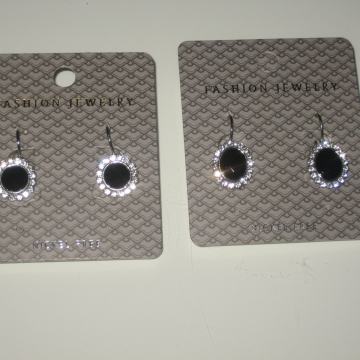 CRNE NAUŠNICE S CIRKONIMA - NOVO