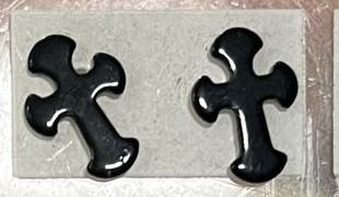 Crne naušnice križ A