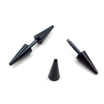 Crne spike naušnice - nehrđajući čelik