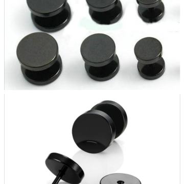 Crni fake plugovi plug naušnice (unisex)