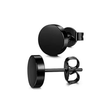 Crni fake plugovi plug naušnice s kopčom (unisex)