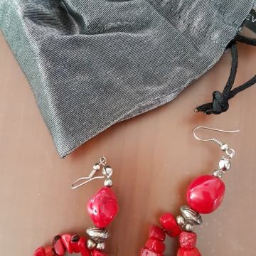 Naušnice imitacija crveni koralj