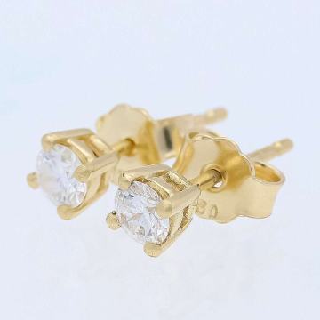 Dijamantne naušnice 0,38 karata Solitaire Brilliant Cut 750 Zlato