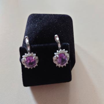 Dijamantne naušnice sa ametistom
