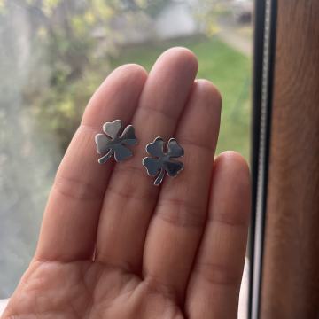 Nove djetelina naušnice, srebro, 925