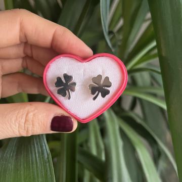 Nove djetelina naušnice, srebro, 925