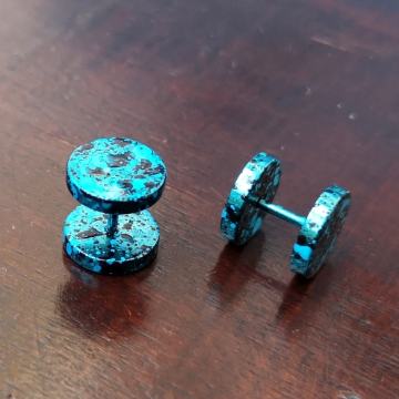 Fake plugovi metalik plavi-špricani (nehrđajući čelik)