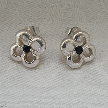 HEIDI KLUM NAUŠNICE SREBRO 925 DJETELINA I ONIX