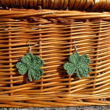 Heklane naušnice - djetelina 4 lista