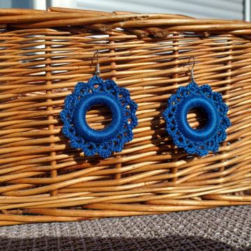 Heklane naušnice - model čipka