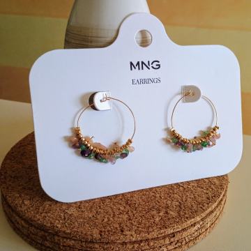 Mango naušnice s poludragim kamenjem