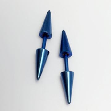 Metalik plave spike naušnice - nehrđajući čelik