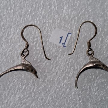 NAUŠNICE-1. DUPIN-staro. Srebrne boje. Mob