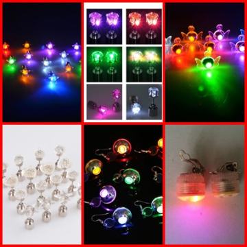 ZABAVNE LED SVJETLEĆE NAUŠNICE RINČICE MINĐUŠE S BATERIJOM party