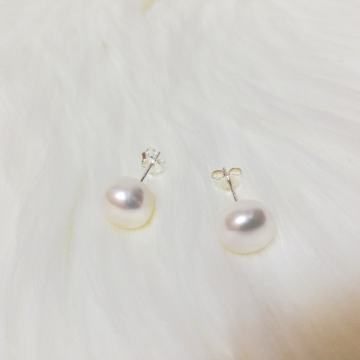 naušnice bijeli biser 9-10mm, srebro, štift... nekorišteno!